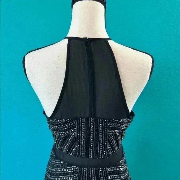 Parker Taha Beaded Halter black Dress in size xs - Picture 2 of 12